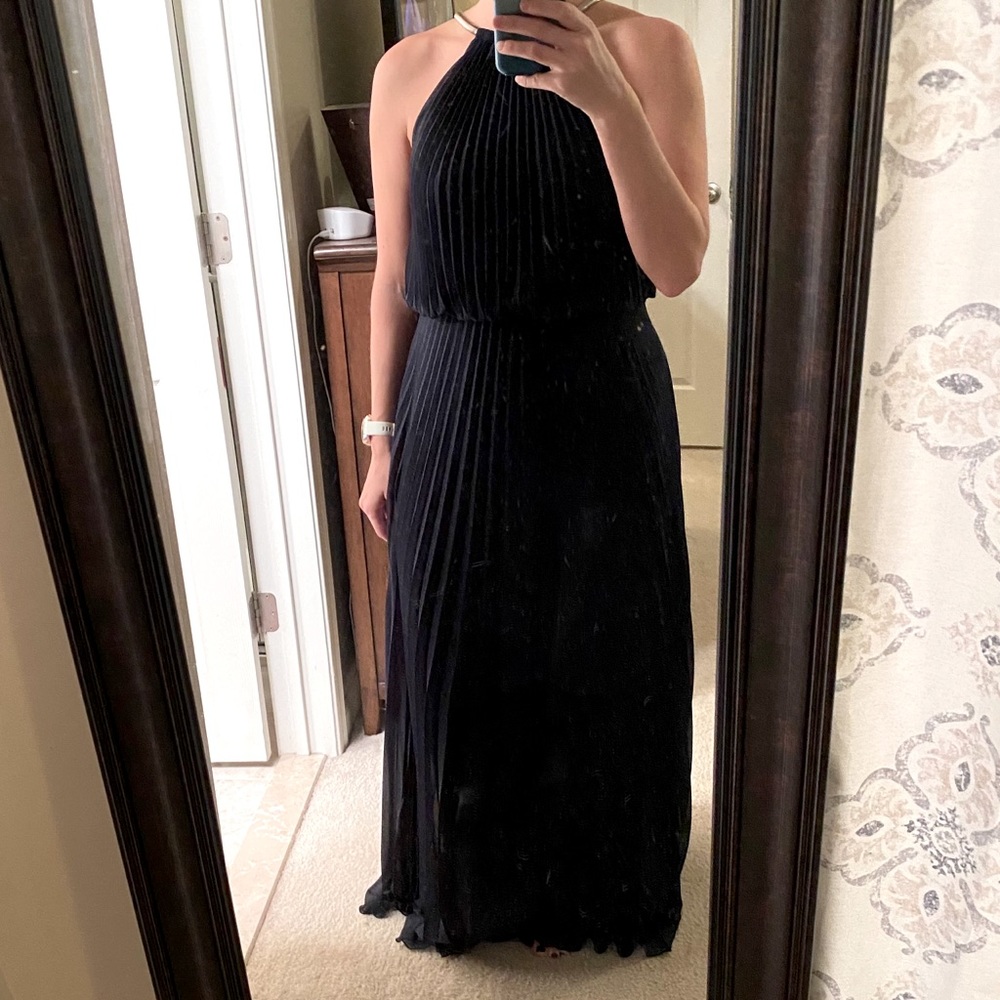 Simple dark blue maxi dress